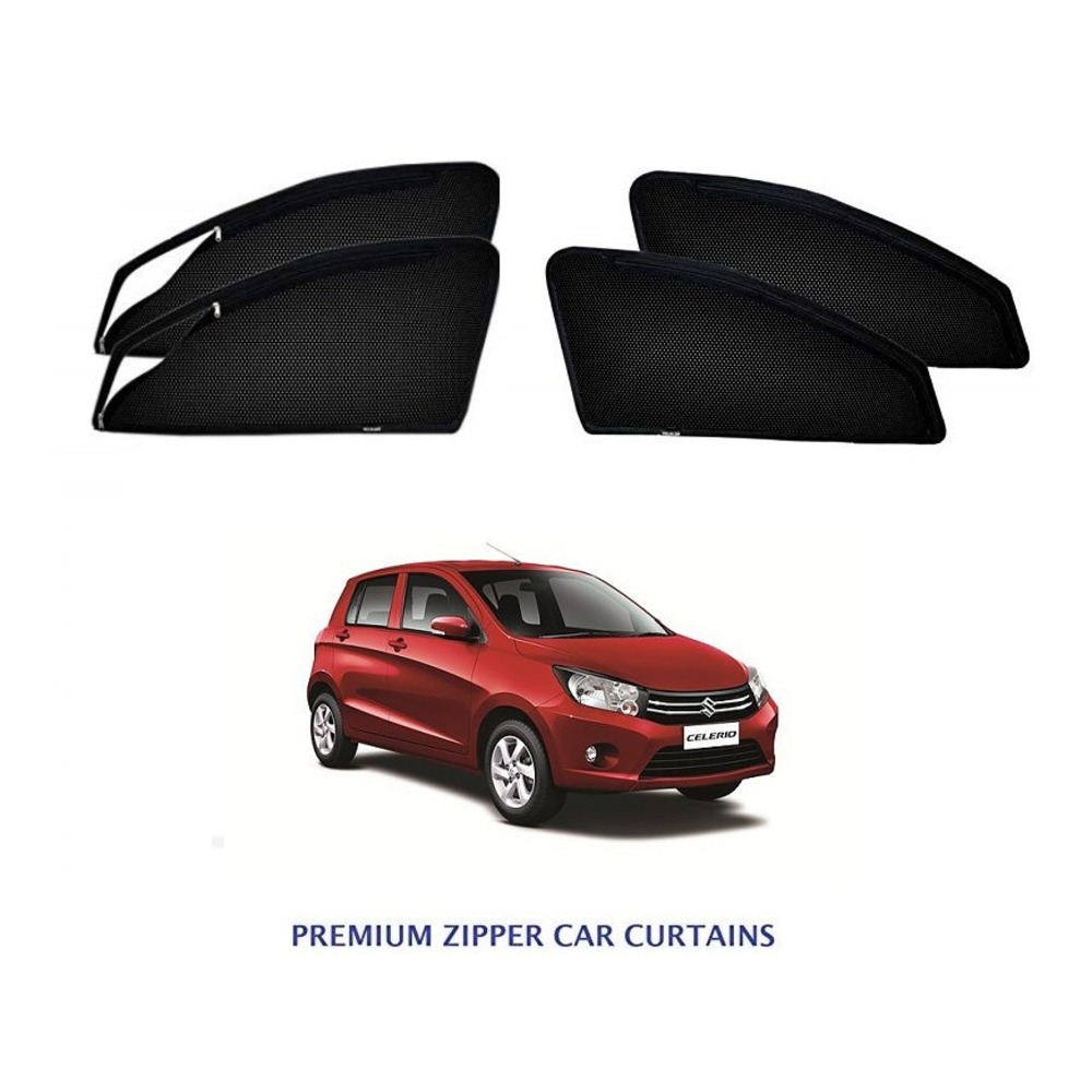 Premium Magnetic Curtain with Zipper for Celerio - Black